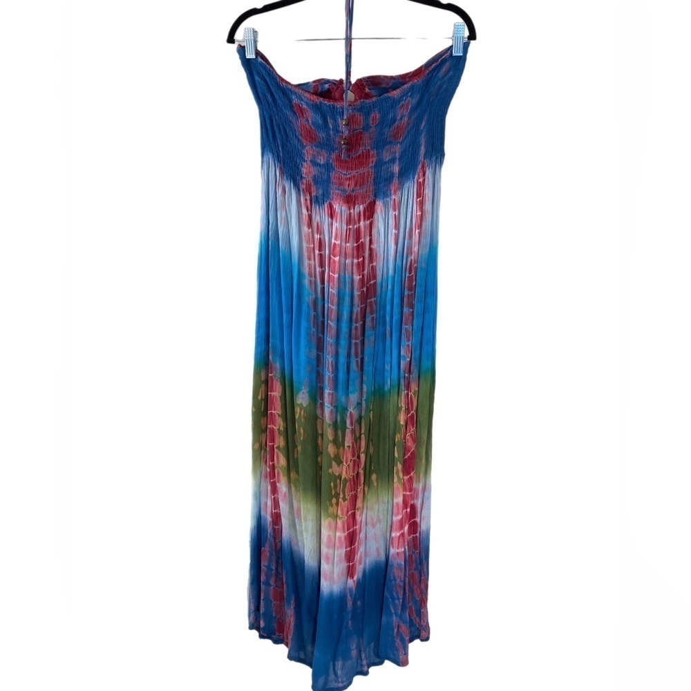 Mandala multicolor tie dye maxi dress for festival - Picture 2 of 5